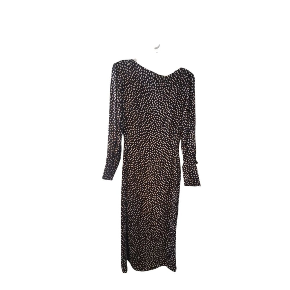 COS nwt dress womens 4 cowl neck midi black dot cupro